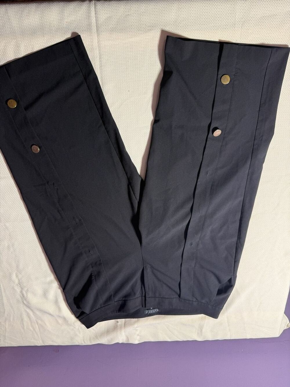 Eloquii Women's Black Button-Side Ankle Length Trousers Size 20
